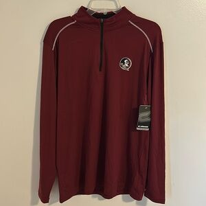 NWT Florida State University Colosseum Long Sleeve maroon 1/4 Zip Shirt Size M
